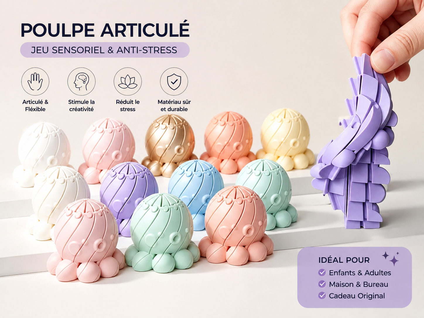 🐙 OctoFlex – Poulpe Articulé Anti-Stress